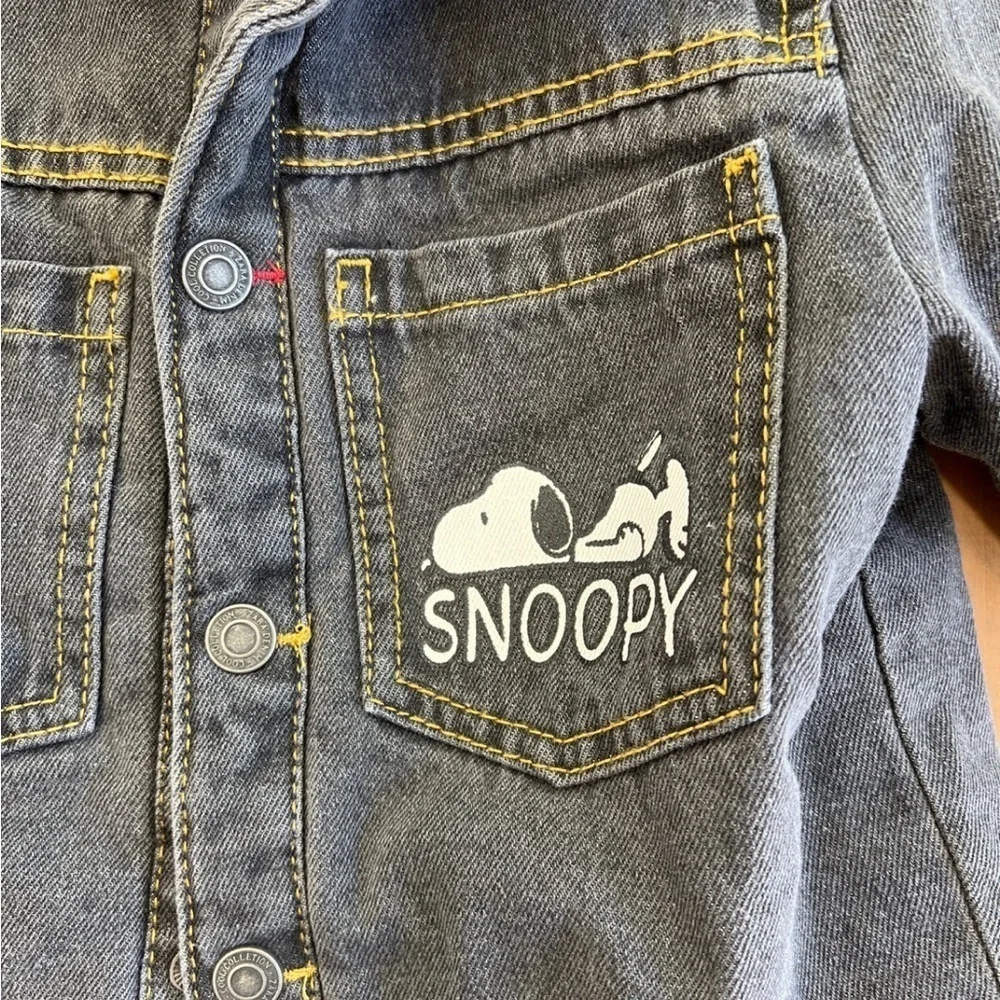 Zara peanuts Sherpa lined denim jacket